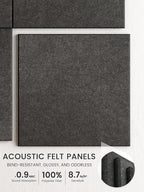 Bumusty Large Cork Board 47"x35" Alternative - 12 Pack Felt Wall Tiles with 70 Safe Removable Adhesive Tabs, 30 Pushpins, Cork Boards for Walls Pin Board Bulletin Board Office Decor (Charcoal Gray)