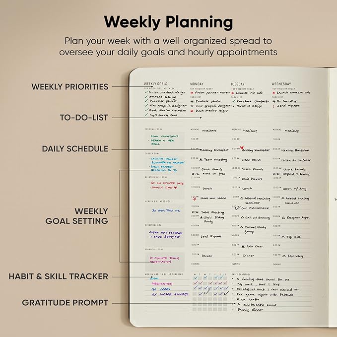 Hourly Planner & Appointment Book (8.5” x 11”) - Premium Hourly Planner with Daily Schedule & 30-Minute Time Slots for Better Time Management by PRODUCTIVITY STORE (A4, Black)