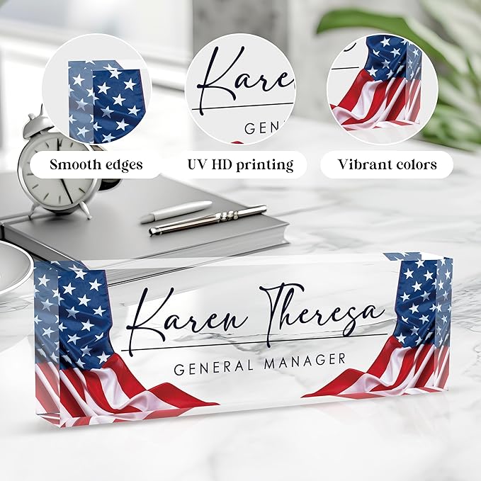 Custom Office Name Plate, Personalized Gifts for Women & Men, Appreciation Gifts for Employees, Boss, Teacher - Office Desk Accessory