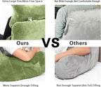SLIGUY Reading Pillow for Sitting in Bed Couch Adult, Back Pillow with arm Support and Pockets, Adult Back Pillow Bed Chair for Rest, Reading, Watching TV, Gaming for Boys and Girls Green