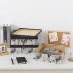 Soul & Lane Decorative Storage Boxes with Lids for Organizing, Set of 3 Floral Jumbo Scrapbook Letter Storage Boxes for Documents, Photos, Keepsakes, Memories, Garden Noir