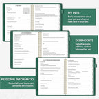 SUNEE End of Life Planner,I‘m Dead Now What Planner, Large Print Spiral-Bound Estate Organizer with Tabs for Seniors & Family. Covers Final Wishes, Passwords,Funeral Planning. A4（9"x11.2"),Deep Green