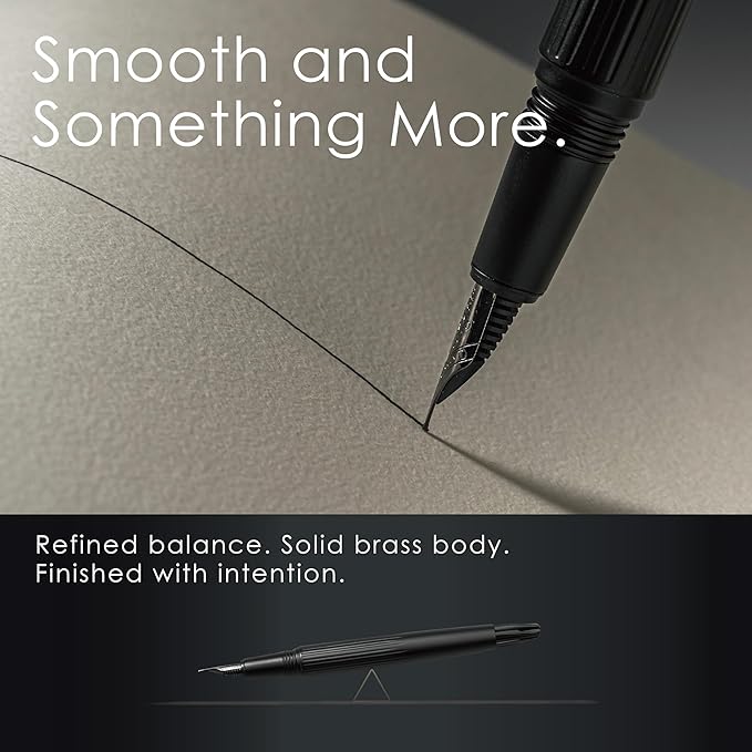 TAG Submarine Luxury Fountain Pen – TurbineDriven Refill, Steel Black Fine Nib, Elegant Writing Gift for Men & Women, Designed by Award-Winning Team