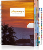 CAGIE 2026 Monthly Planner: 12 Months Jan 2026 - Dec 2026 Calendar Planner Weekly and Monthly 8.5" x 11" Large Spiral Planners for Women Hourly Daily Yearly Agenda with Tabs Stickers, Sunset