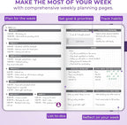 Clever Fox Dated Planner 2026-2027 – Weekly Life Planner Notebook for Time Management – Planner with Habits Tracker & To-Do List (Purple)