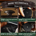 4 Pairs Typewriter Ribbon - Black Typewriter Ink Ribbon with 0.2 Inch/5mm Central Aperture, Durable Twin Spool Replacement - Reliable Print Quality, Compatible with Most Typewriters