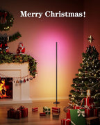 YIKBIK RGB Corner Floor Lamp, 65" Color Changing LED Floor Lamp Bluetooth APP Remote Control Music Sync Modern Standing Lamp 16 Million DIY Colors with Heavy Base for Living Room Bedroom GameRoom
