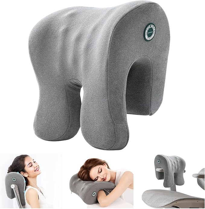 xiaomubiao Headrest Office Chair Neck Pillow Ergonomic Memory Foam Desk Pillow for Napping, Headrest Attachment for Office Chair,Neck Support Pillow Chair for Car, Office, Gaming