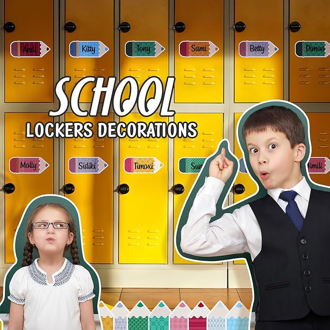 80PCS Back to School Name Tags for Classroom - Glue Point Pencil Blank Labels for Desk Cubbies Locker Storage Bin Bulletin Board Decorations,for Kindergarten Preschool 1st 2nd 3rd Grade Supplies