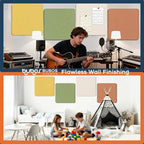 BUBOS 4 PCS Fabric Acoustic Panels 23.6''x23.6'' Decorative Sound Dampening Panels, Sound Absorbing Panels for Studios, Office, Home Theater,Ember