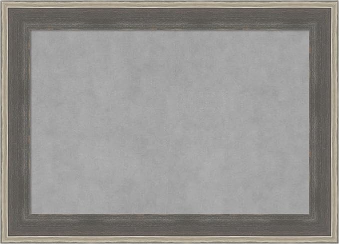 Amanti Art Grey Framed Magnetic Board 21x29 Medium Vision Board for use with Magnets, 100% Metal Sheet to Display Items as Office Decor or for Home Organization in mudroom, Kitchen or Kids Room
