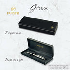 FANSTIK Customized BallPoint pen with name (MADE IN USA), stainless steel, Silver, luxury engraved pen personalized for men and for women. (BallPoint Silver)
