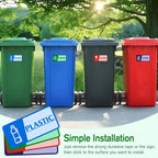 4PCS Recycle Stickers for Trash Bins，Self-Adhesive Waterproof and Fade Resistant Trash Recycle Stickers, Recycling Labels for Trash Can for Home, Office, Apartment, Hotel, School and Public Area