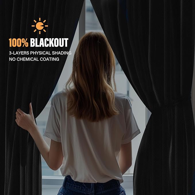 MaKefeile Room Divider Curtains with Flexible Ceiling Tracks Set,Blackout Curtain Ceiling Mount Curtain Track Privacy Room Dividers Ceiling Track Curtain Rod(Beige Drape & Black Rail W 15 × H 9 FT)