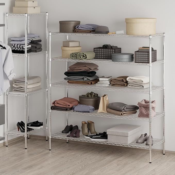 Regal Altair 21" Deep x 60" Wide x 64" Height Wire Shelving Kit | 5-Tier | NSF Commercial Storage Rack Unit