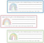 30 Name Tags Labels - Watercolor Rainbow Self Adhesive Name Plates, Desk Label, Locker Stickers for Classroom School, Student, Teacher Decorations & Supplies - A02
