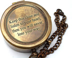 US HANDICRAFTS Listen to Your Heart Engraved Brass Compass | Portable Sentimental Son Birthday, Graduation, Confirmation Gift | Pocket Compass with Wooden Case with Case
