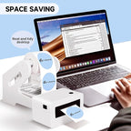 Guermok Thermal Shipping Label Holder for Rolls & Fan-Fold, Fragile Stickers for Shipping, Label Stand Desktop Printer Holder-Home Office Accessory- Sticker Dispenser for Holographic Vinyl