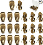 Hufopik 20 Pcs Cubicle Hooks - Fabric Panel Wall Clips for Hanging Coats, Pictures, Supports up to 40 lbs (Bronze)