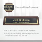 Business Wood Name Plate for Desk | Custom Desk Name Plate Personalized Gift for Office, The Perfect Engraved Name Plaque By Engraving International (2" x 10", Walnut Wood)
