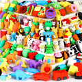 URSKYTOUS 110Pcs Animal Erasers Kids Desk Pets Pencil Erasers 3D Puzzle Eraser Bulk Mini Animal Food Toys Fun Cute Eraser for Classroom Rewards, Game Prizes, Treasure Box, Easter Egg Fillers