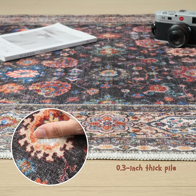 Rugcomf Runner Rug for Hallways Kitchen Rug Non Slip 2'x 6' Washable Rugs with Rubber Backing Soft Carpet for Hallways, Kitchen, Laundry, Bedroom, Bathroom (Dark Espresso)