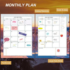 CAGIE 2026 Monthly Planner: 12 Months Jan 2026 - Dec 2026 Calendar Planner Weekly and Monthly 8.5" x 11" Large Spiral Planners for Women Hourly Daily Yearly Agenda with Tabs Stickers, Sunset