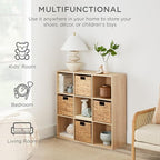 Best Choice Products 9-Cube Storage Organizer, 13.5in Shelf Opening, Bookcase, Display Shelf, Customizable w/ 3 Removable Back Panels – Light Oak