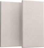 UMIACOUSTICS 2 PCS Acoustic Panel, 47.2" x 23.6" x 2" Fiberglass Sound Proof Wall Panels, Sound Absorbing Panels for Studios, Office, Home Theater. Linen