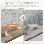 GENIMO Runner Rug 2x5 Non Slip Machine Washable Hallway Runner Vintage Rug, Low Pile Lightweight Rugs for Entryway, Hallway, Kitchen and Corridor, Chestnut Brown