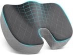 TushGuard Office/Car Seat Cushion, Non-Slip Sciatica & Back Coccyx Tailbone Pain Relief Chair Pad, Memory Foam Butt Pillow for Computer Desk, Wheelchair, Driving (Black&Grey)