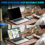 GUDTEKE Laptop Privacy Screen 15.6 inch, 9H Hanging Privacy Screen for Laptop for 16:9, Acrylic HD Eye Protection Anti Glare Blue Light Laptop Screen Privacy Filter