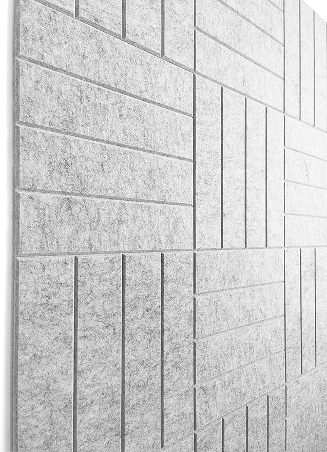 DECORITA Felt Bulletin Board Tiles | Modern Cork Board Alternative | Large Cork Boards for Walls | Aesthetic Felt Wall Panels for Office & Home Decor | Pinboard & Photo Board (12-Pack) | Silver Gray