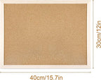 Cork Board Bulletin Board - 15.7 X 12 Inches Vision Board Wood Frame Corkboard Message Board Wall Mounted Pin Board for School, Home & Office (with Pins, Eye Bolts, Gaskets, Screws)