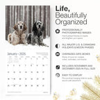 RED EMBER English Setters 2026 Wall Calendar 12 Month | 12" x 24" Open | Thick & Sturdy Paper | Holiday Gift | Cute Puppy Dog Calendar 2026