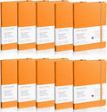 EMOMAS Lined Journal Notebook, 10Pack Hardcover Notebook for Men & Women – Journals for Writing, Work, School, Home & Daily Notes, 160 Pages – Medium A5, 5.7"x8", 100 gsm Thick Paper (Orange)