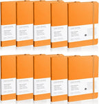 EMOMAS Lined Journal Notebook, 10Pack Hardcover Notebook for Men & Women – Journals for Writing, Work, School, Home & Daily Notes, 160 Pages – Medium A5, 5.7"x8", 100 gsm Thick Paper (Orange)
