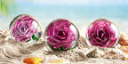 EUSTUMA Hand Blown Glass Flower Paperweight Figurine for Office Desk.Give You A Gift from The Person You Love, The Garden Decoration.(Pink Flowers)