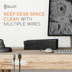 GLUIT Adhesive Desktop Cable Organizer Versatile Cord Holders Wire Clips and Cable Holder Cord Organizer for Desk Table Accessories Office Spaces New Transparent 5 Pack