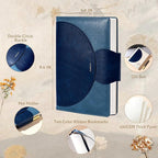 CAGIE Lined Journal for Women, 100GSM Leather Journals for Writing with Buckle Closure,A5 Hardcover Diary Journaling Notebooks for Business Work School Note Taking 5.9" x8.59 (Blue)