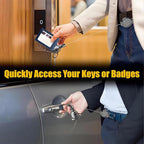 KAHETA Retractable Keychain Heavy Duty Carabiner Badge Holder Clip with Magnetic,Tactical Id Badge Reel with 32'' Steel Retractable Cord,Key Ring,Lobster Claw Clasp and Phone Tethers
