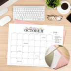2026 Desk Calendar - 18 Month Desktop Calendars (Jan 2026–Jun 2027),Large 22x17 Monthly Calendar with Home & Office Floral Desk Pad Calendars (Pink, 22*17)