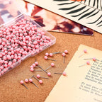 WILLBOND 500 Pack Map Push Pins Map Tacks Small Round Head Push Pins Thumb Tacks for Travel Picture Photo Bulletin Board Wall DIY Craft School Office Home(Pink,1/6 Inch)
