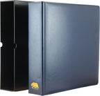 Ursae Minoris Estate Library Deluxe 4 Q-Ring Large Format Binder for Up to 2400 Sports / Trading Cards - Deep Blue with Black Slipcase