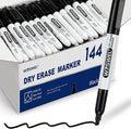 WOSWEL Dry Erase Markers Bulk, 144 Pack Black Chisel Tip Whiteboard Markers, Low Odor Dry Erase Markers for School Office Home