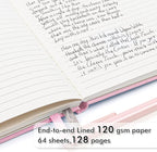 feela 12 Pack Notebooks Journals Bulk, Hardcover Notebook Classic Ruled Lined Journals with Pen Holder for Women Girls School Business Supplies, with 12 Black Pens, 120 GSM, 5.1”x8.3”, A5, Rose Pink