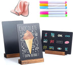 YEEON 3 Pack 5x7 in Chalkboard Sign Small Blackboard Decorative with Wood Base