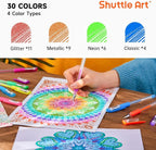 Shuttle Art Gel Pens, 60 Pack Gel Pen Set 30 Colored Gel Pen with 30 Refills for Adults Coloring Books Drawing Doodling Crafts Scrapbooking Journaling