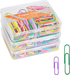 NEEWAY Colorful Paper Clips Assorted Sizes, Small and Large Paperclips, 210 Count, 3 Pack of 70 (Multicolor)