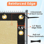 iCover 6x50ft Privacy Screen Fence, Outdoor Fencing Panels, Garden Windscreen Mesh Shade Sail Net Barrier, Include Reinforced Bindings and Brass Grommets Cable Zip Ties, Sand